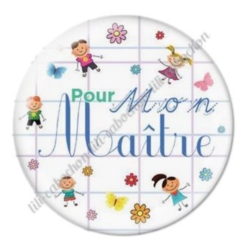 Cabochon résine à coller 25 mm maître ab47