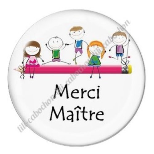 Cabochon résine à coller 25 mm maître ab52