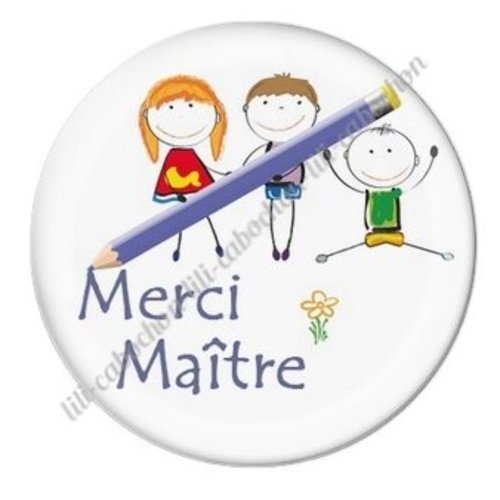 Cabochon résine à coller 25 mm maître ab54