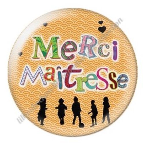 Cabochon résine à coller 25 mm maitresse ab1