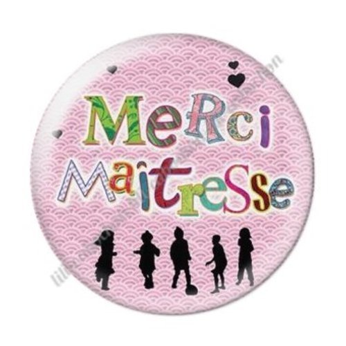 Cabochon résine à coller 25 mm maitresse ab2