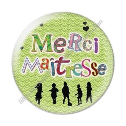 Cabochon résine à coller 25 mm maitresse ab3