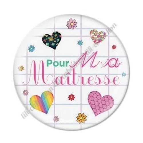 Cabochon résine à coller 25 mm maitresse ab6