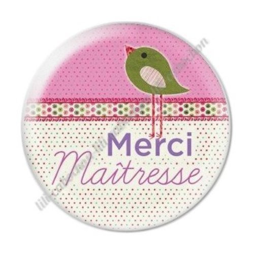 Cabochon résine à coller 25 mm maitresse ab14