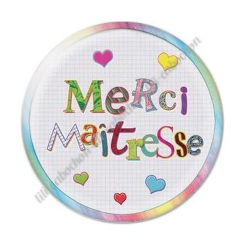 Cabochon résine à coller 25 mm maitresse ab15