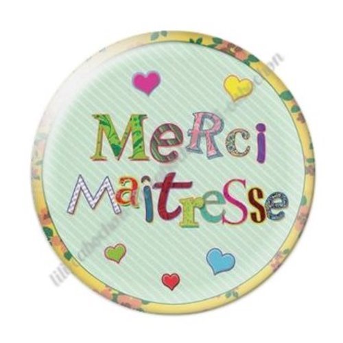 Cabochon résine à coller 25 mm maitresse ab17