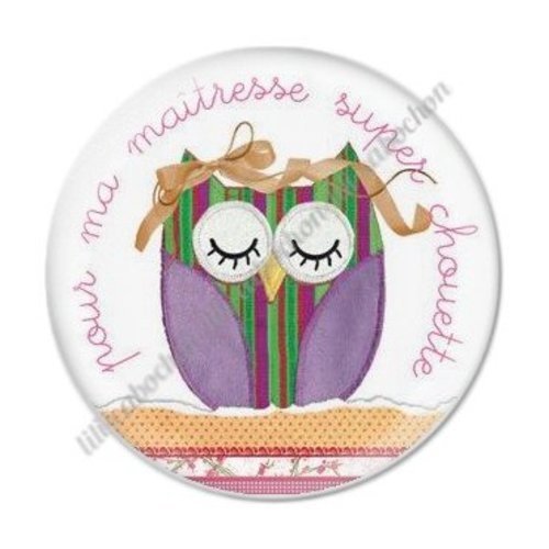 Cabochon résine à coller 25 mm maitresse ab20