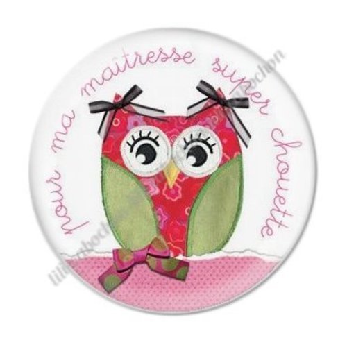 Cabochon résine à coller 25 mm maitresse ab21