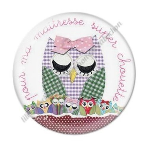 Cabochon résine à coller 25 mm maitresse ab23