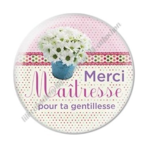 Cabochon résine à coller 25 mm maitresse ab25