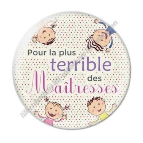 Cabochon résine à coller 25 mm maitresse ab26