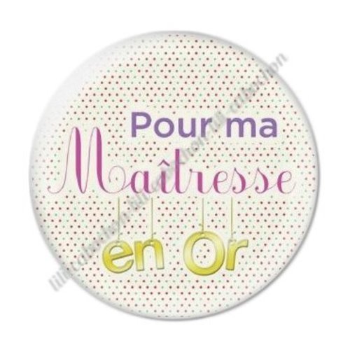 Cabochon résine à coller 25 mm maitresse ab27