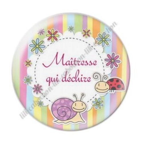 Cabochon résine à coller 25 mm maitresse ab28