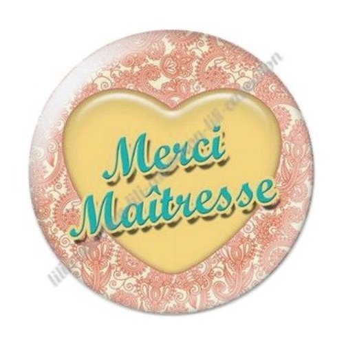 Cabochon résine à coller 25 mm maitresse ab31