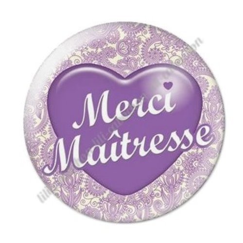 Cabochon résine à coller 25 mm maitresse ab32