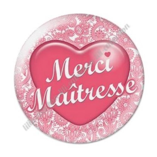 Cabochon résine à coller 25 mm maitresse ab33