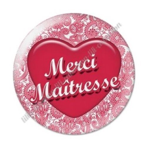 Cabochon résine à coller 25 mm maitresse ab35