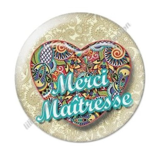 Cabochon résine à coller 25 mm maitresse ab36