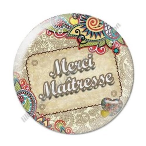 Cabochon résine à coller 25 mm maitresse ab37