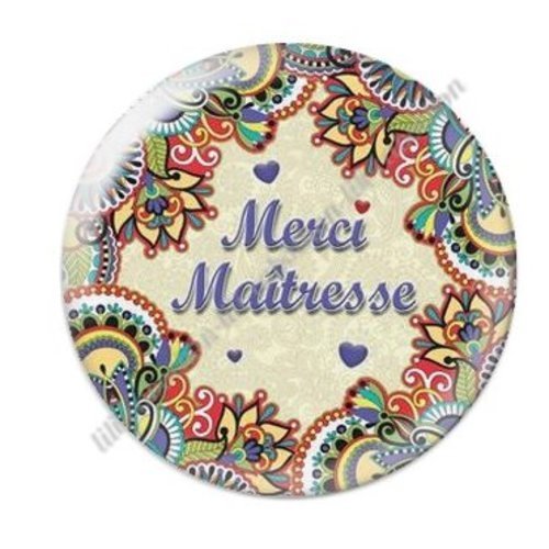 Cabochon résine à coller 25 mm maitresse ab39