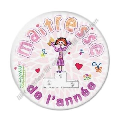 Cabochon résine à coller 25 mm maitresse ab40