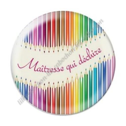 Cabochon résine à coller 25 mm maitresse ab41