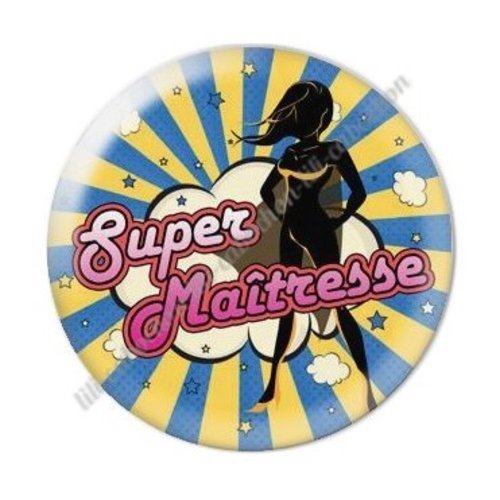 Cabochon résine à coller 25 mm maitresse ab52