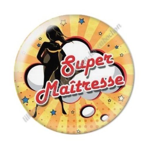 Cabochon résine à coller 25 mm maitresse ab53