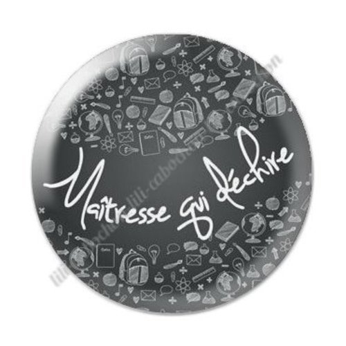 Cabochon résine à coller 25 mm maitresse ab54