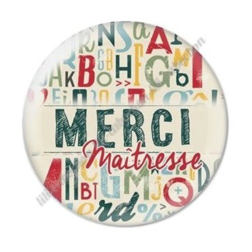 Cabochon résine à coller 25 mm maitresse ab56