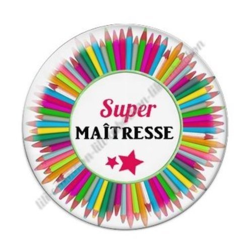 Cabochon résine à coller 25 mm maitresse ab60