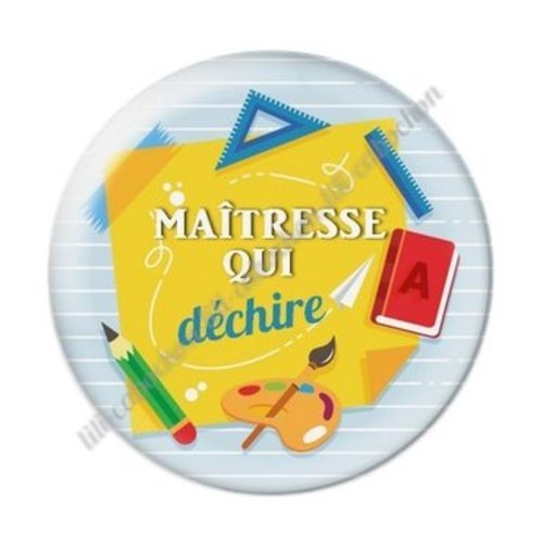 Cabochon résine à coller 25 mm maitresse ab66