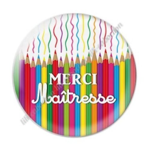 Cabochon résine à coller 25 mm maitresse ab67