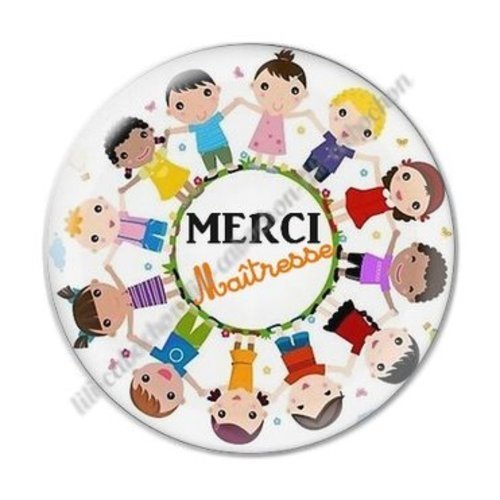 Cabochon résine à coller 25 mm maitresse ab68