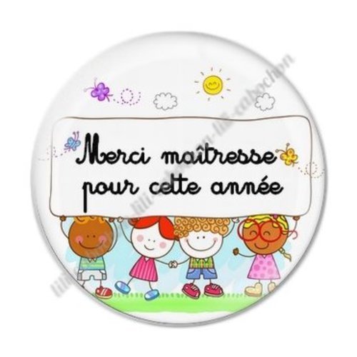 Cabochon résine à coller 25 mm maitresse ab69