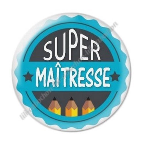 Cabochon résine à coller 25 mm maitresse ab74