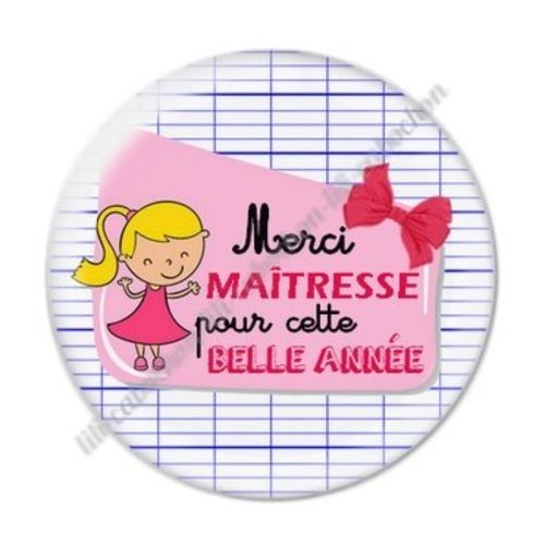 Cabochon résine à coller 25 mm maitresse ab77