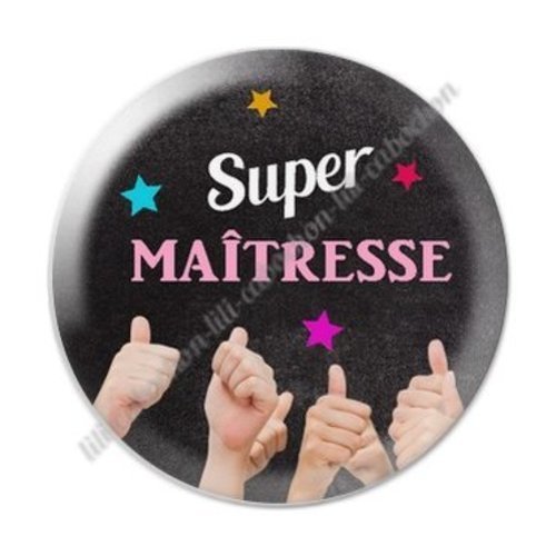 Cabochon résine à coller 25 mm maitresse ab88