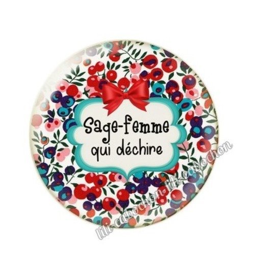 Cabochon résine à coller 25 mm sage-femme a2
