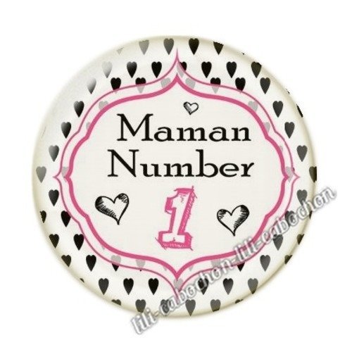 Cabochon résine à coller 25 mm maman aa2