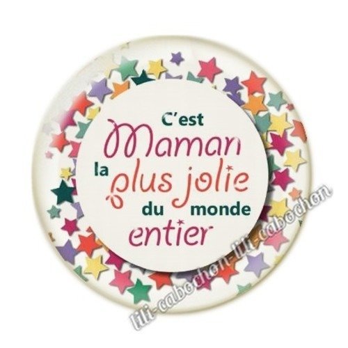 Cabochon résine à coller 25 mm maman aa3