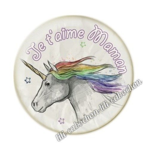 Cabochon résine à coller 25 mm maman aa5