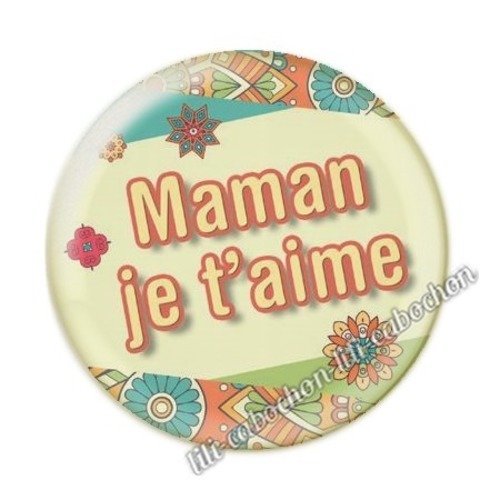 Cabochon résine à coller 25 mm maman aa6
