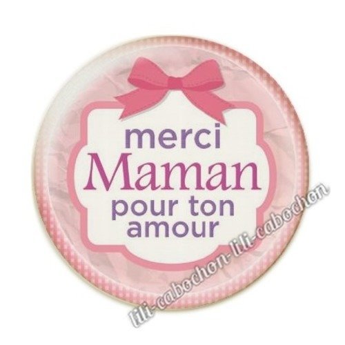 Cabochon résine à coller 25 mm maman aa10