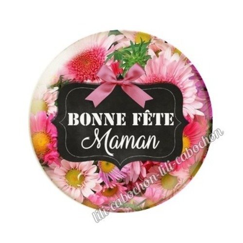 Cabochon résine à coller 25 mm maman ab6