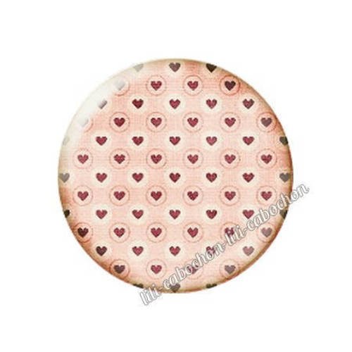 Cabochon résine a coller 25 mm motif coeurs 3