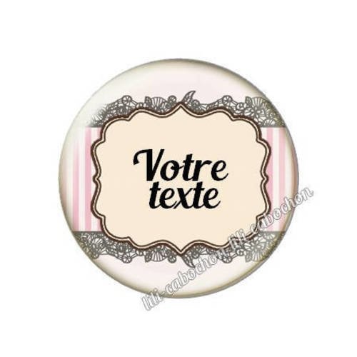 Cabochon résine a coller 25 mm à personnaliser avec votre texte ref g41
