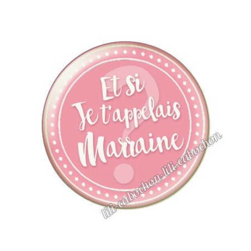 Cabochon résine a coller 25 mm annonce et si je 'appelais marraine? a67