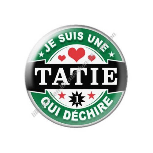 Cabochon résine a coller 25 mm tata tatie 12 