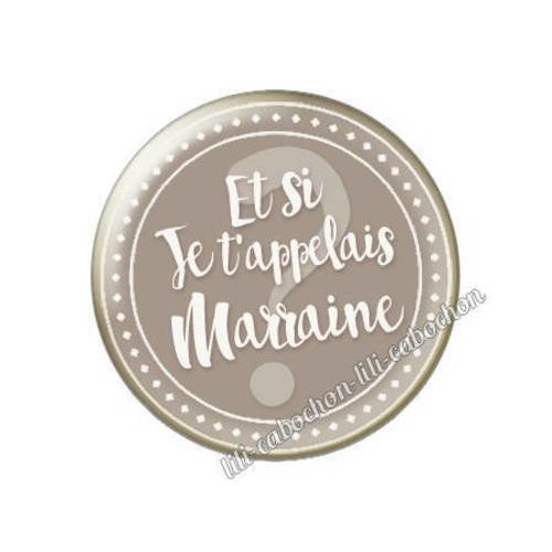 Cabochon résine a coller 25 mm annonce et si je 'appelais marraine? a72
